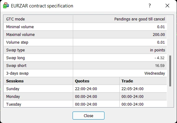 4 เมื่อเราทำการ BUY EURZAR