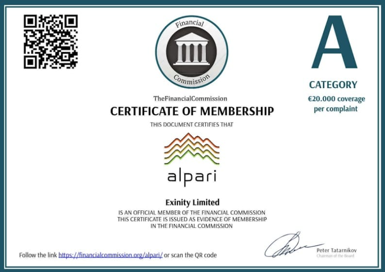 Alpari certificate